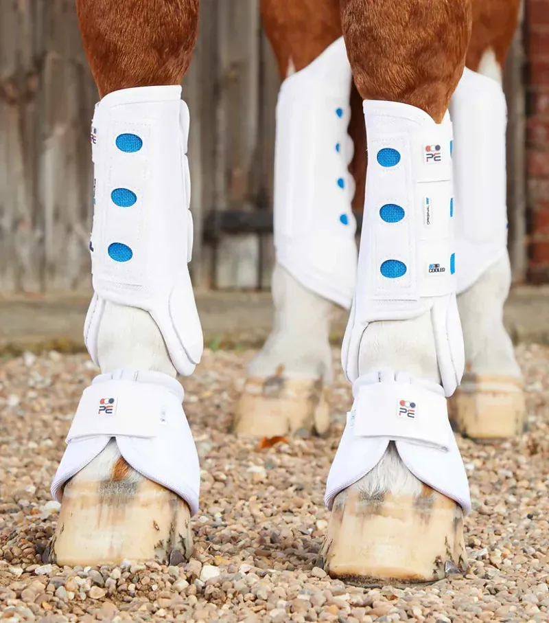 Premier Equine Air Cooled Original Eventing Boots in White-1