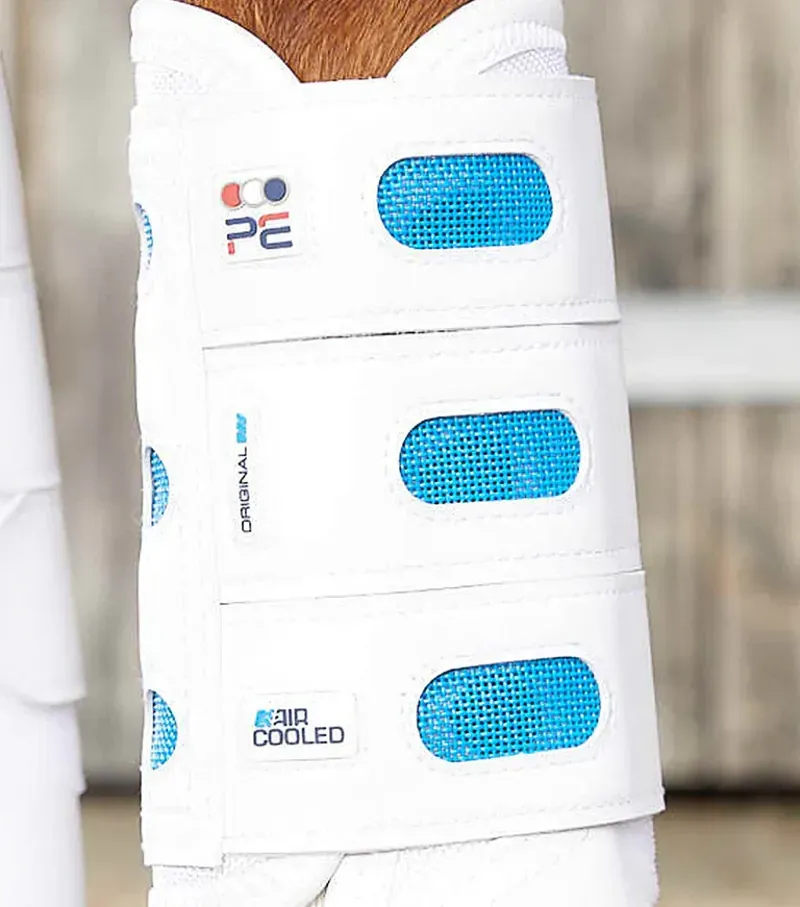 Premier Equine Air Cooled Original Eventing Boots in White-4