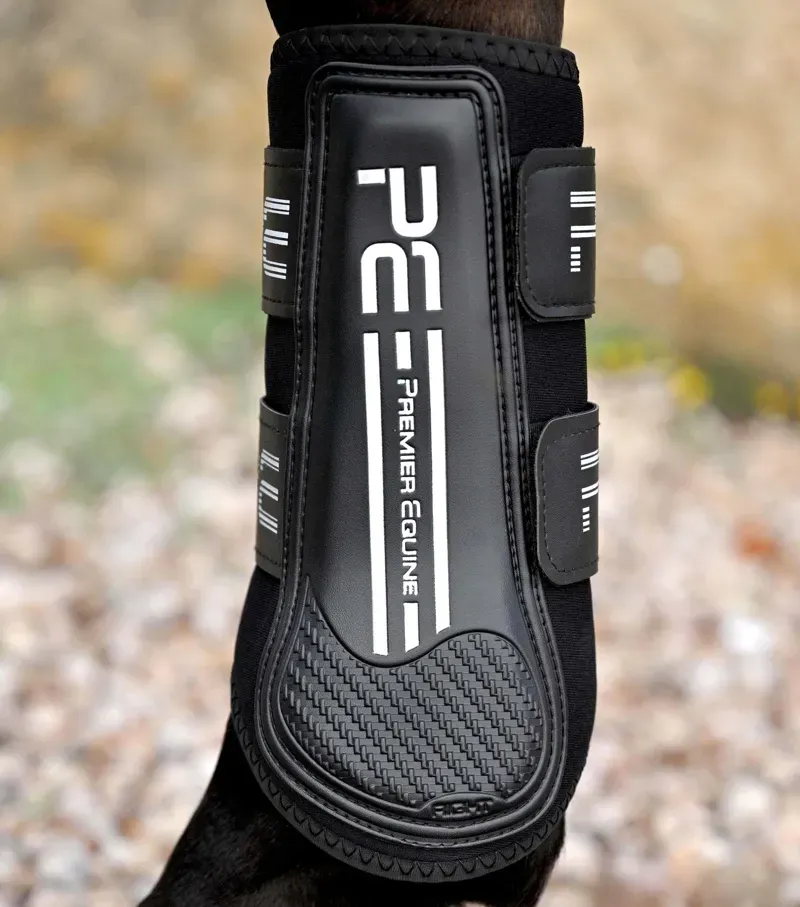 Premier Equine X-Large Air Velox Single Locking Brushing Boots in Black-1