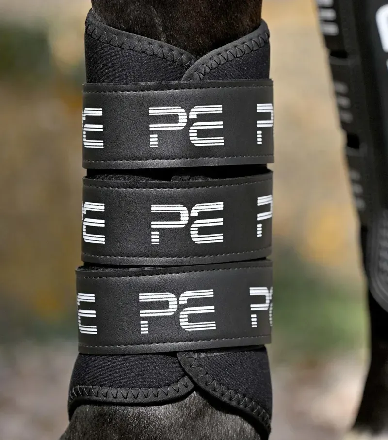 Premier Equine Large Air Velox Single Locking Brushing Boots in Black-2