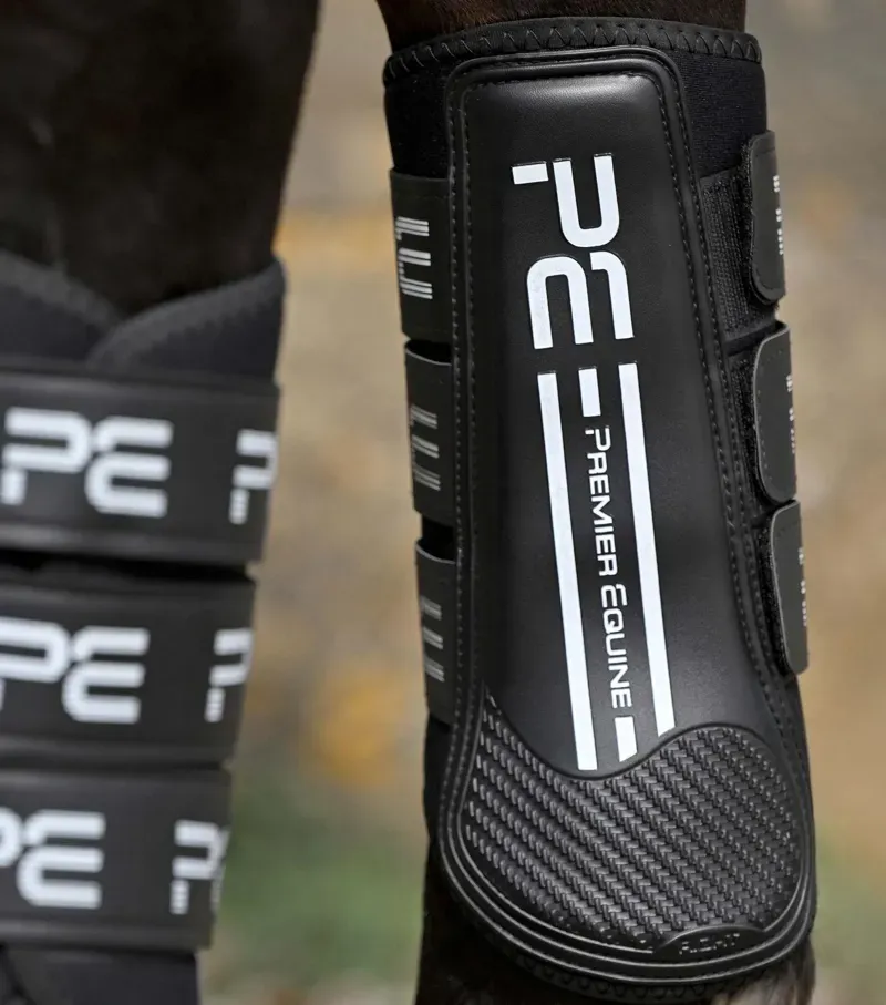 Premier Equine X-Large Air Velox Single Locking Brushing Boots in Black-3