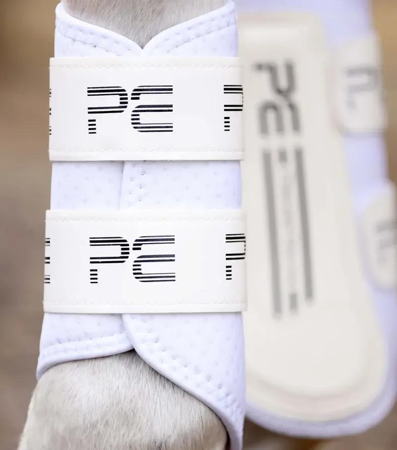 Premier Equine X-Large Air Velox Single Locking Brushing Boots in White-3