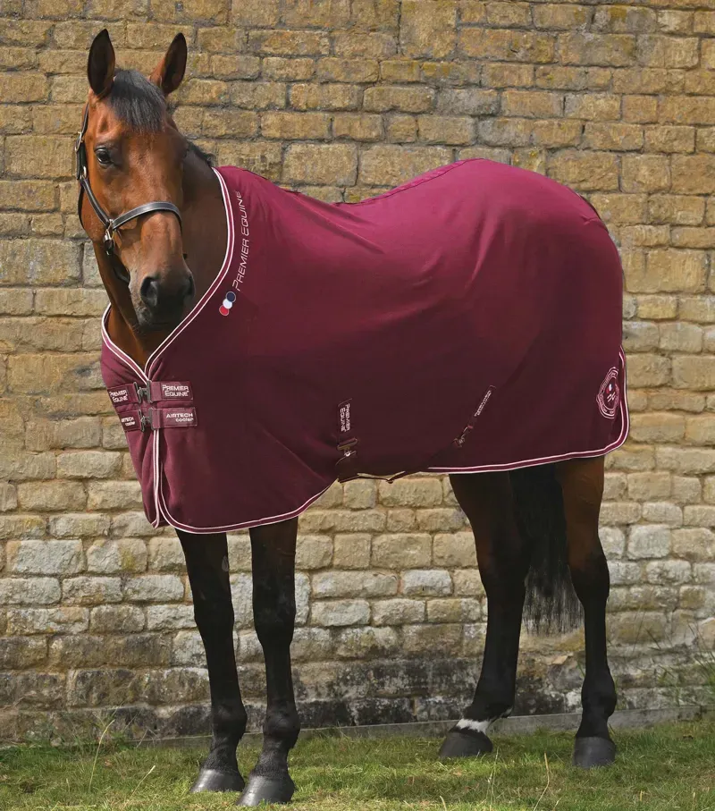 Premier Equine 6'3 Airtech Horse Cooler Rug in Burgundy