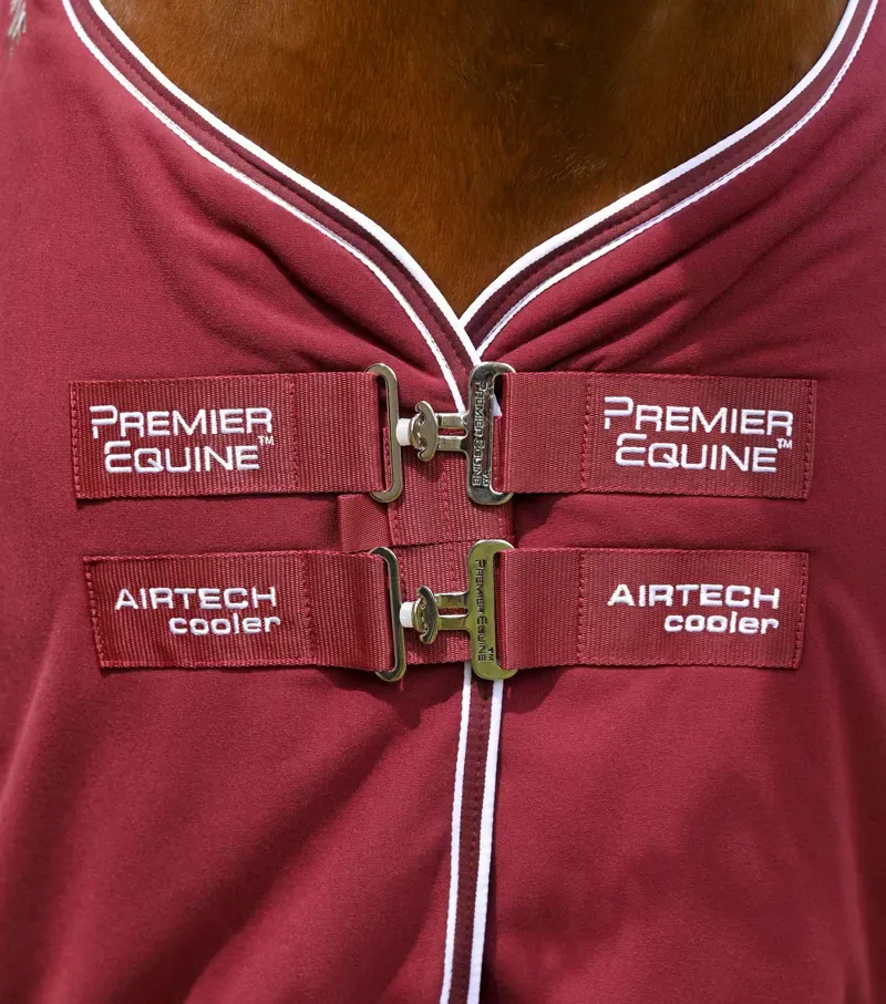Premier Equine 6'3 Airtech Horse Cooler Rug in Burgundy-1