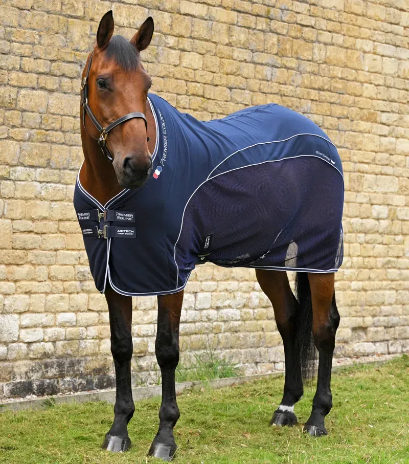 Premier Equine 6'3 Airtech Mesh Horse Cooler Rug in Navy