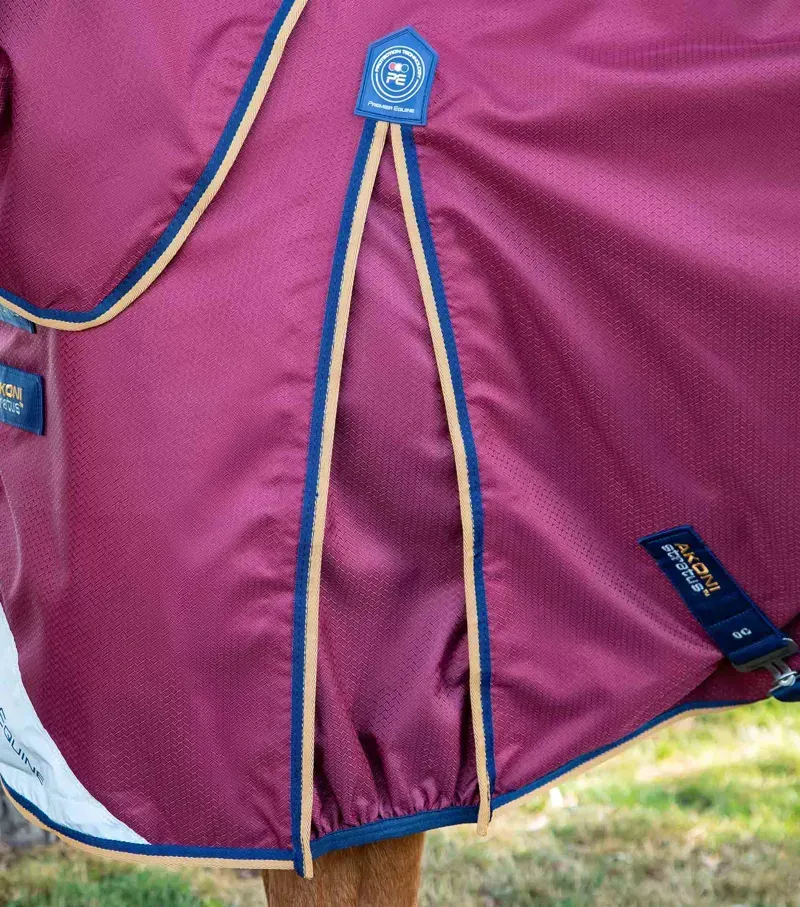 Premier Equine Akoni 0g Turnout Rug With Classic Neck Cover in Wine-4