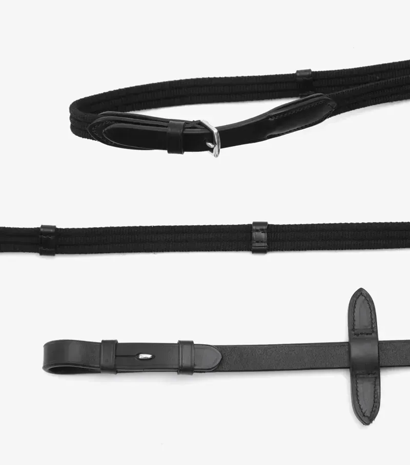 Premier Equine 5/8 Altare Web Reins in Black-4
