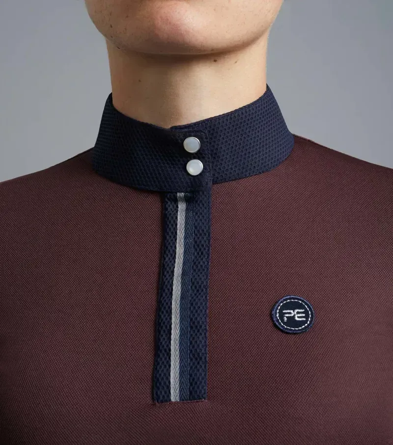 WI - Premier Equine Ladies Amia Technical Short Sleeve Riding Top in Navy-2