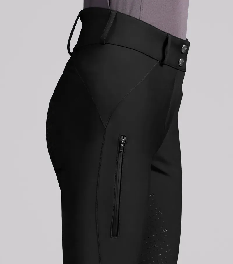Premier Equine Int. Amnis Women's UK 18 Waterproof Gel Full Seat Riding Breeches in Black-1