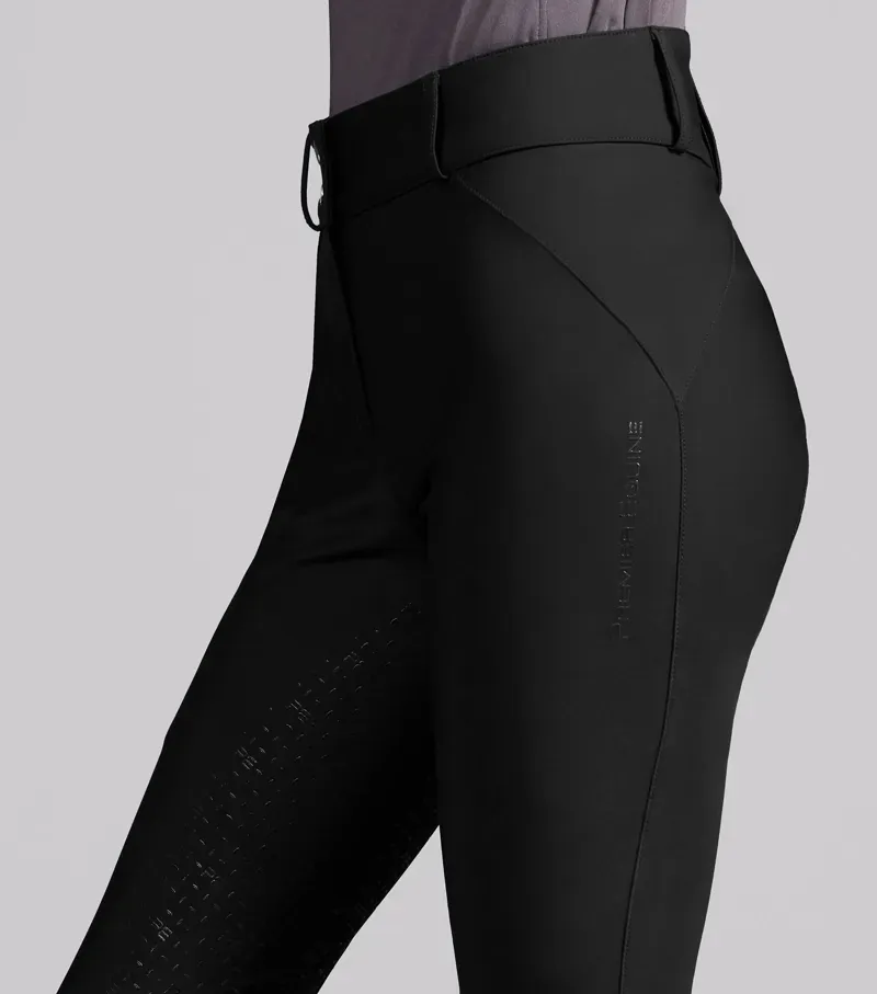 Premier Equine Int. Amnis Women's UK 12 Waterproof Gel Full Seat Riding Breeches in Black-3