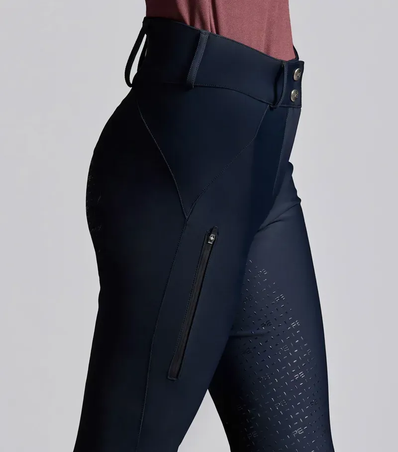 Premier Equine Int. Amnis Women's UK 14 Waterproof Gel Full Seat Riding Breeches in Navy-3