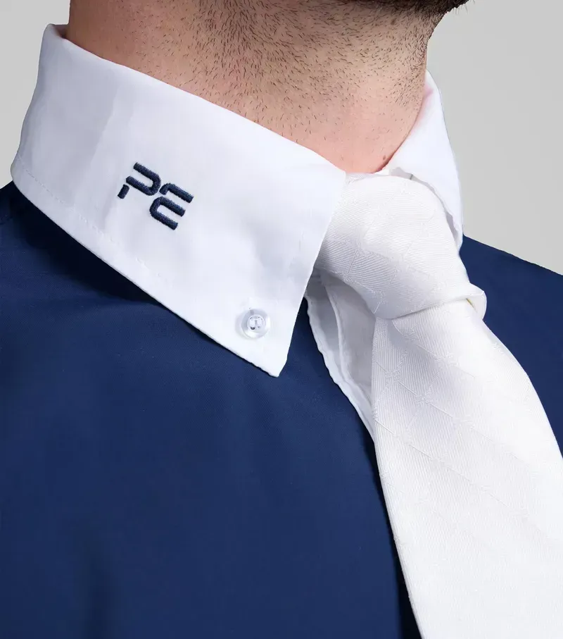 Premier Equine Mens Andate Long Sleeve Show Shirt in Navy-2