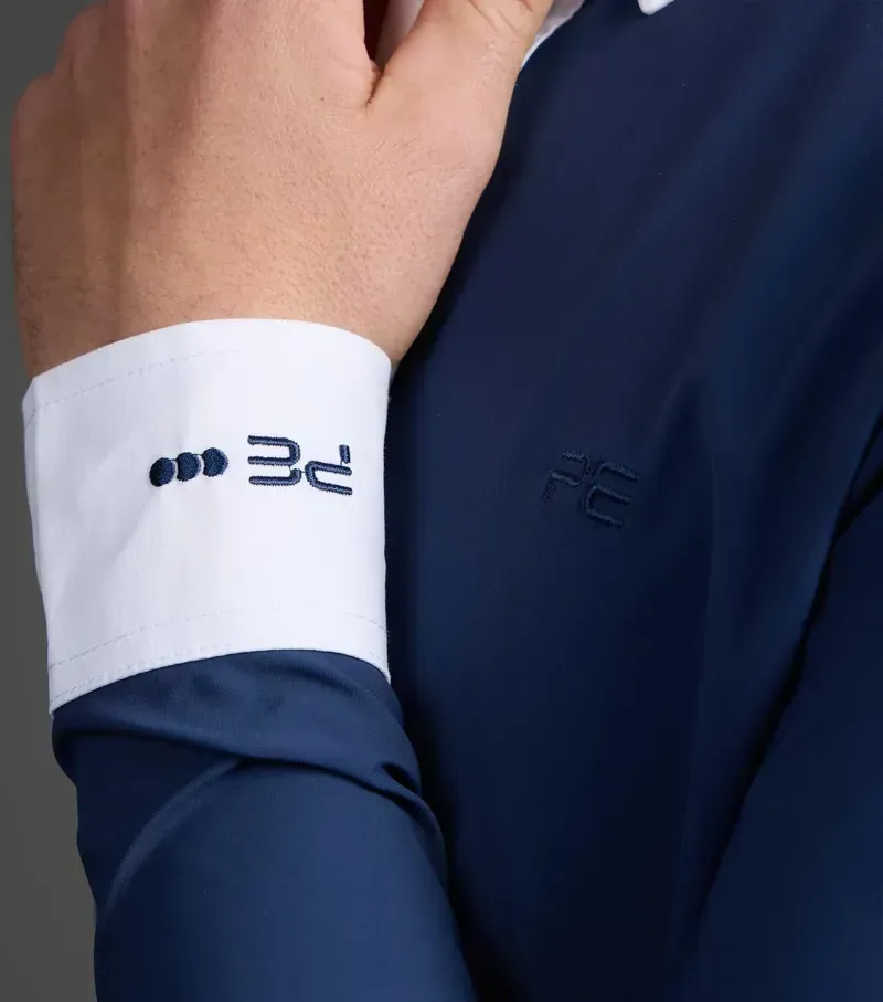 Premier Equine Mens Andate Long Sleeve Show Shirt in Navy-3