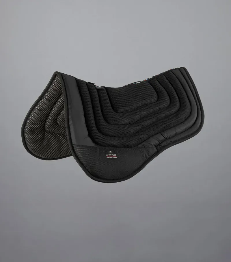 Premier Equine Anti-Slip Airflow Shockproof Racing/Training Saddle Pad in Black