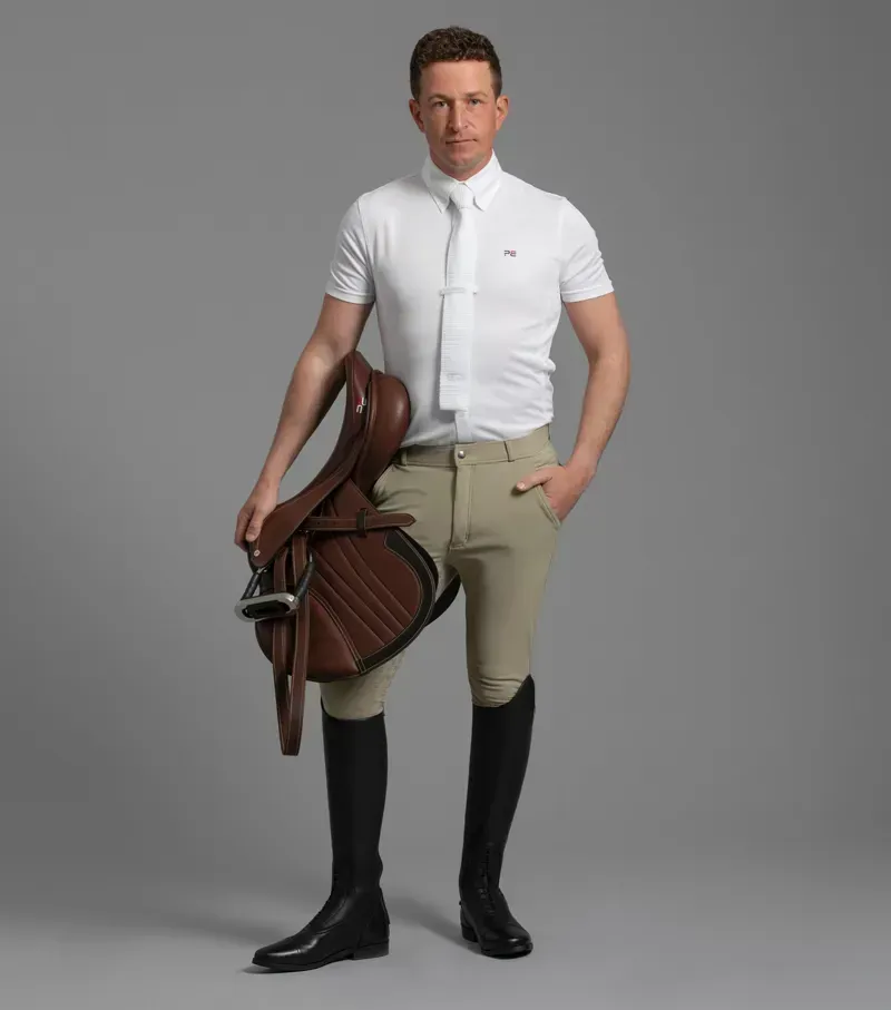 Premier Equine Antonio Short Sleeve Show Shirt in White-1