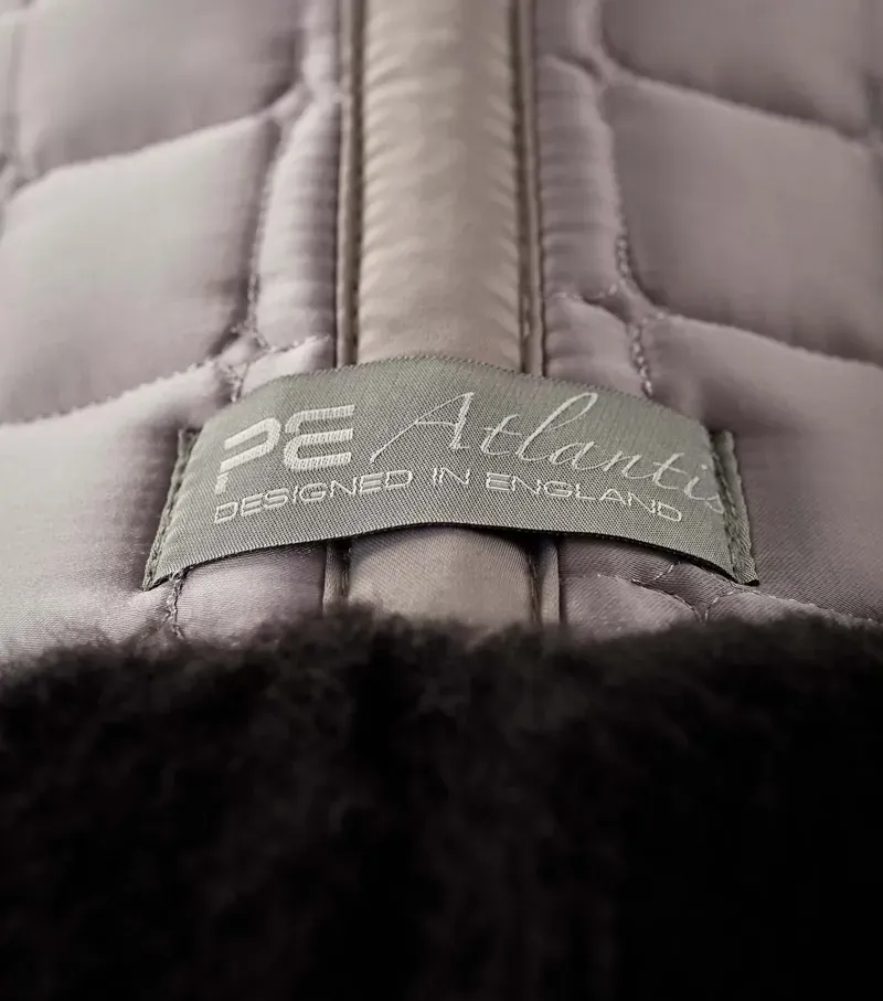 Premier Equine Atlantis CC Satin Wool Dressage Square in Grey/Black-4