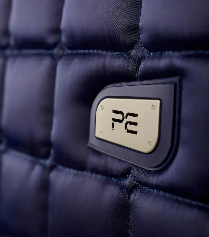 Premier Equine Atlantis CC Satin Wool Dressage Square in Navy/Natural-1