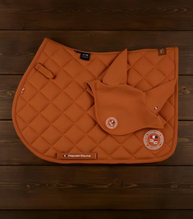 Premier Equine Full Atlas Close Contact GP/Jump Square in Burnt Orange-5