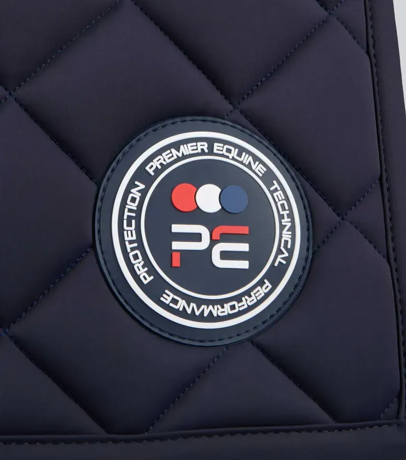 Premier Equine Full Atlas Close Contact GP/Jump Square in Navy-1