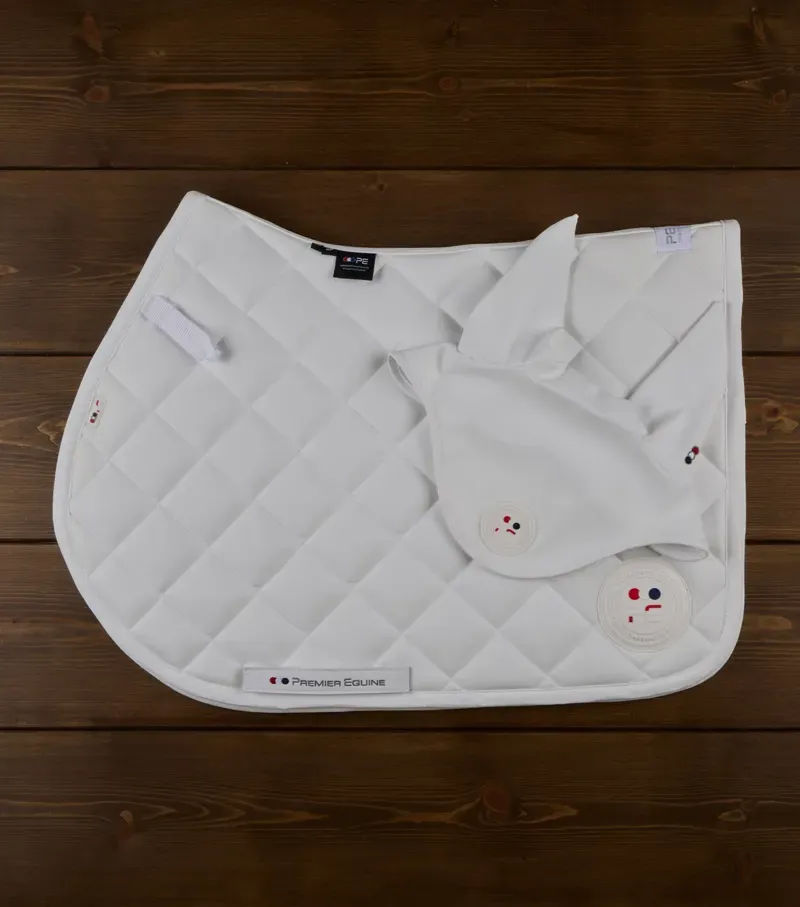 Premier Equine Full Atlas Close Contact GP/Jump Square in White-5