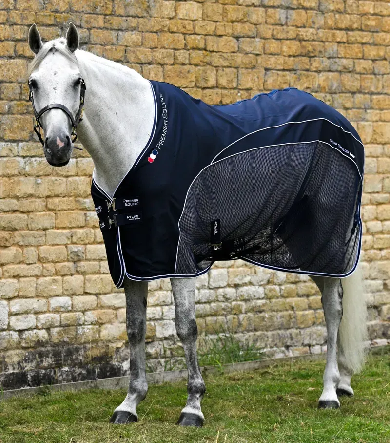 Premier Equine 6'3 Atlas Mesh Horse Cooler Rug in Navy