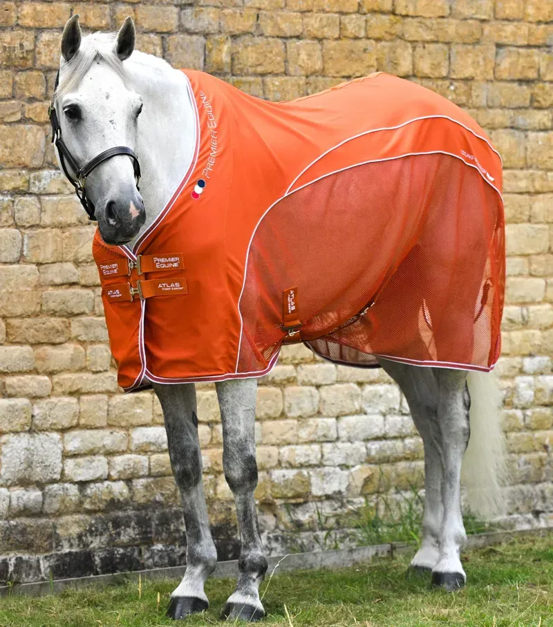 Premier Equine 6'9 Atlas Mesh Horse Cooler Rug in Burnt Orange
