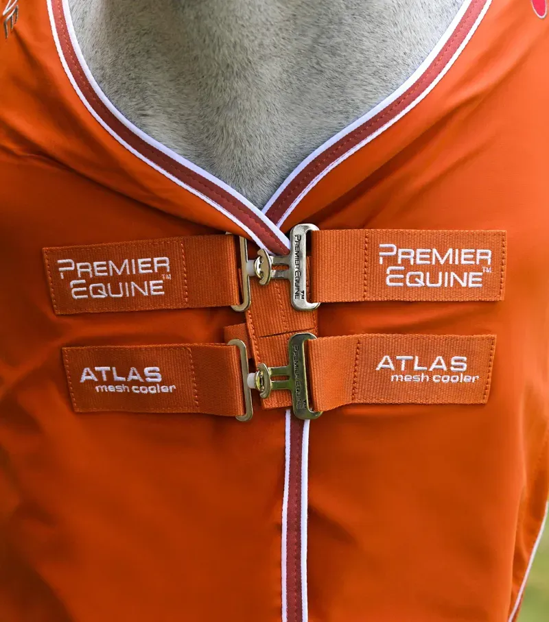 Premier Equine 6'9 Atlas Mesh Horse Cooler Rug in Burnt Orange-1