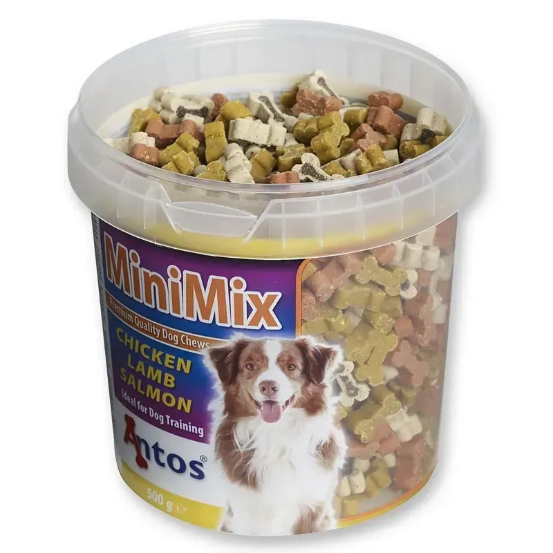 Antos 500gm Mini Mix Training Treat Tub in Clear