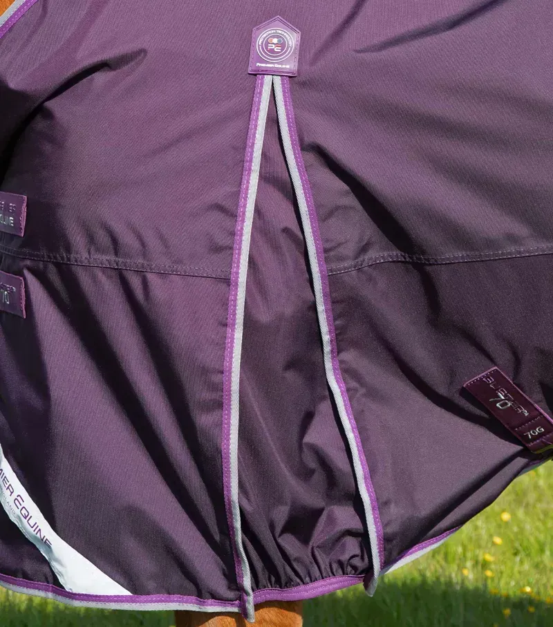 Premier Equine Buster 70g Turnout Rug With Classic Neck Cover in Purple-4