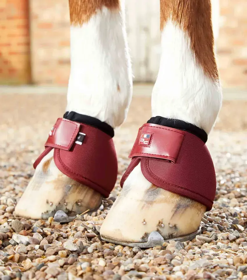 Premier Equine Ballistic No-Turn Over Reach Boots in Burgundy
