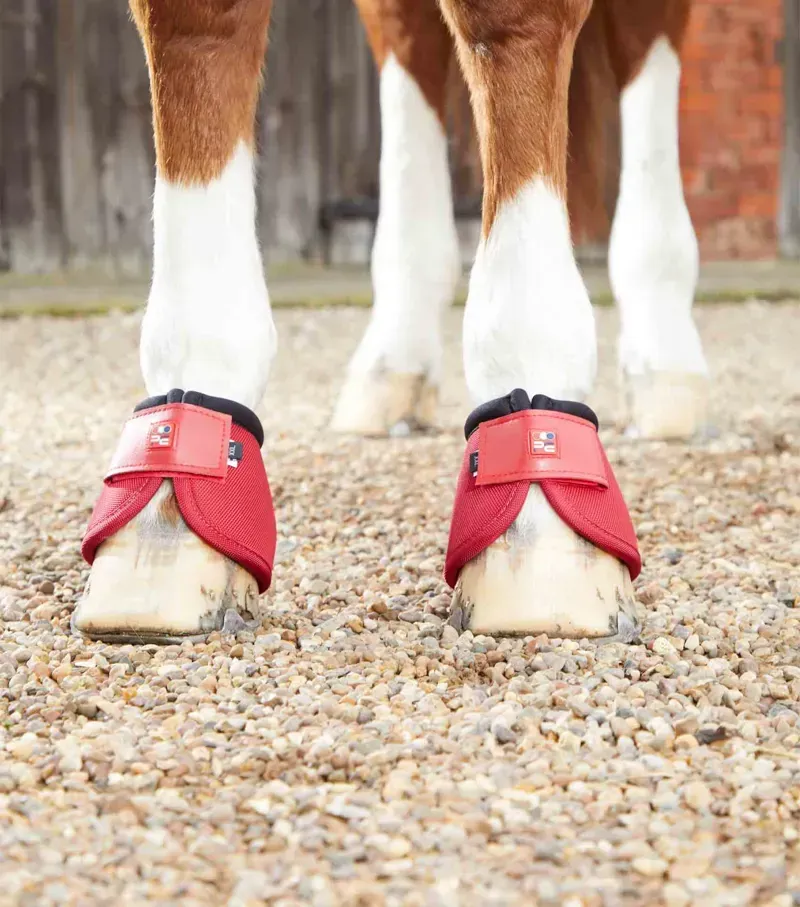 Premier Equine X-Large Ballistic No-Turn Over Reach Boots in Red-2
