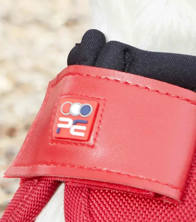 Premier Equine X-Large Ballistic No-Turn Over Reach Boots in Red-3