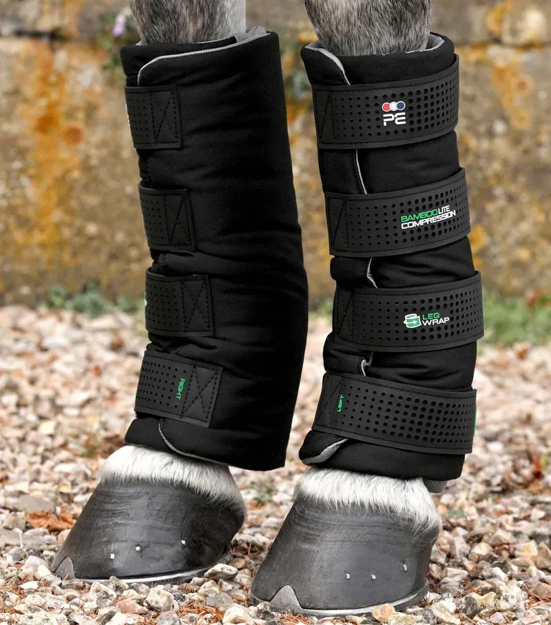 Premier Equine Int. 14 inch Bamboo Lite Compression Wraps in Black-1