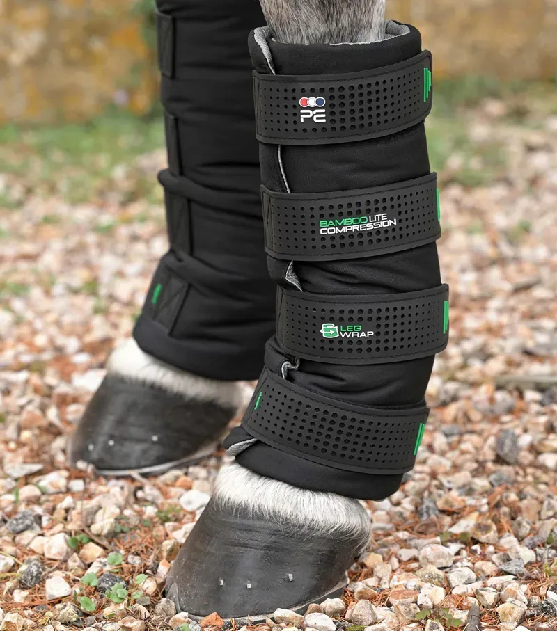 Premier Equine Int. 16 inch Bamboo Lite Compression Wraps in Black-2