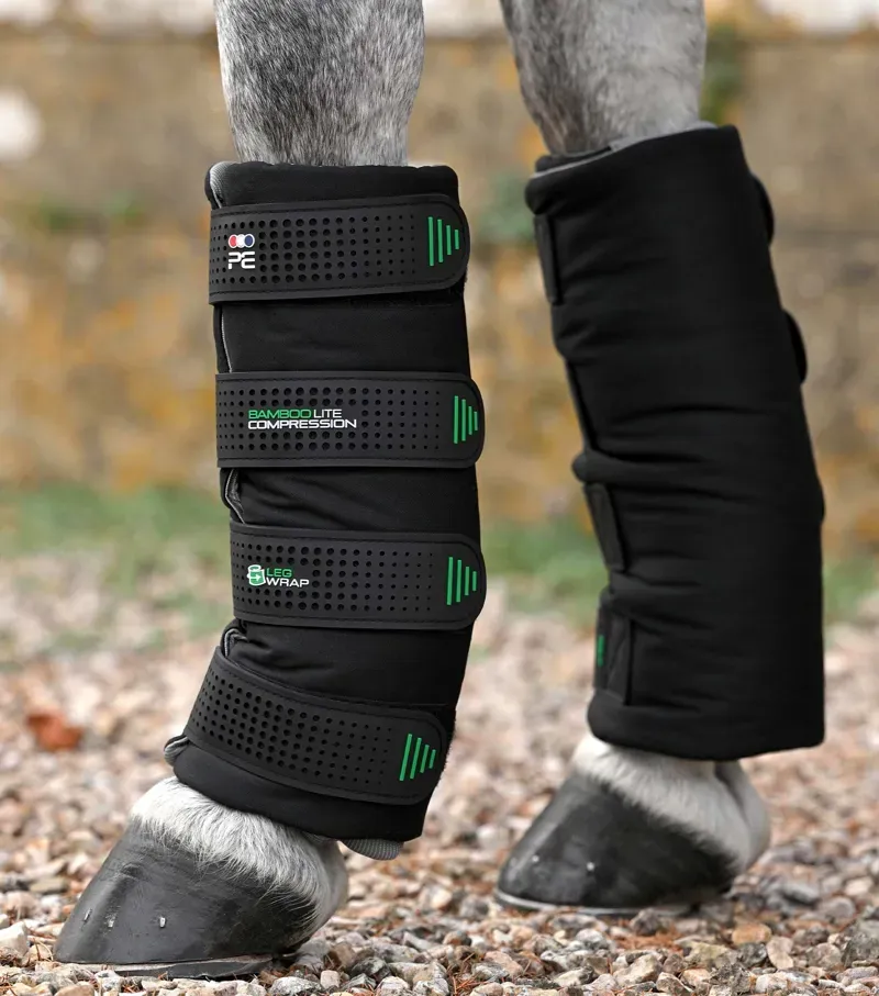 Premier Equine Int. 14 inch Bamboo Lite Compression Wraps in Black-3