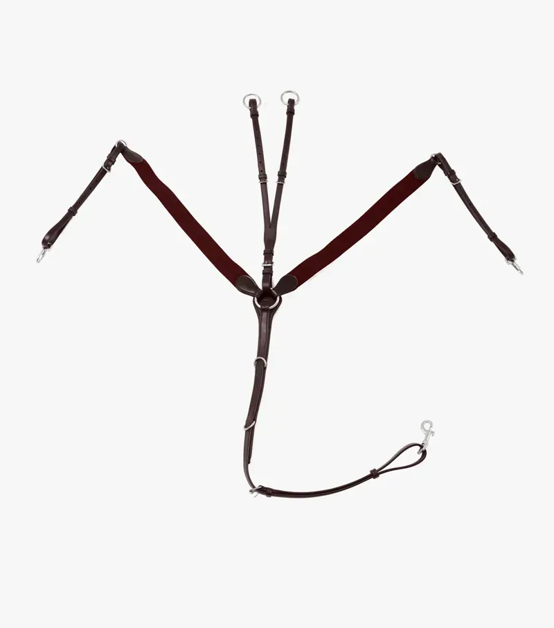 Premier Equine Baressa Elastic Jumping Breastplate in Brown-3