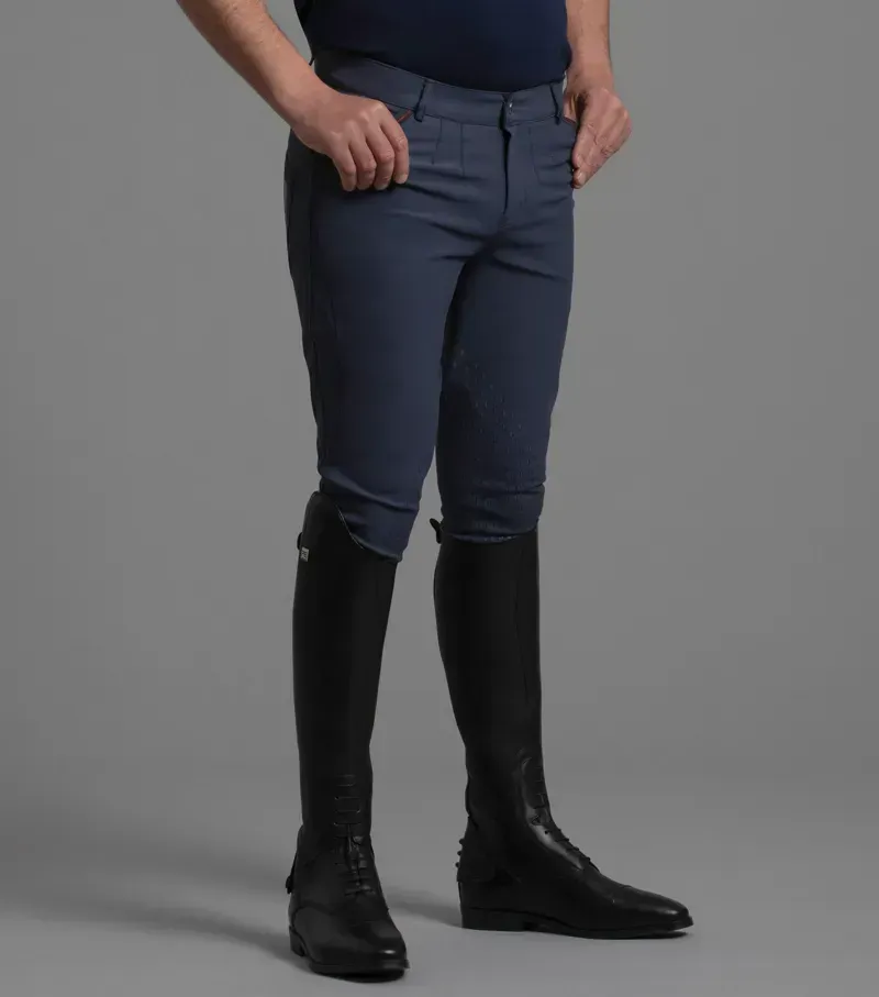 Premier Equine Gents Barusso Gel Knee Breeches in Navy-1