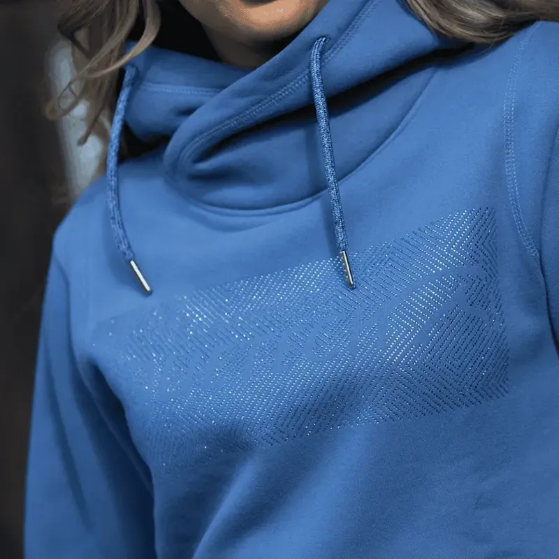 Equetech Crystal Signature Cross-Over Hoodie in Blue-2