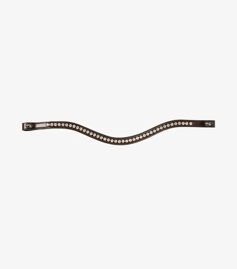 Premier Equine Bellissima Shaped Diamante Browband in Brown-1