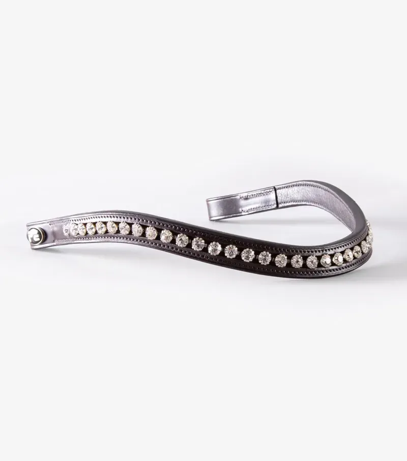 Premier Equine Bellissima Shaped Diamante Browband in Brown