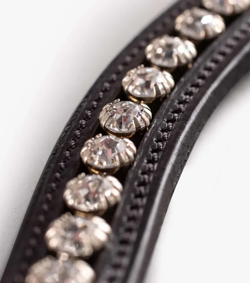Premier Equine Bellissima Shaped Diamante Browband in Brown-2