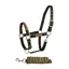 Bitz Soft Handle Two Tone Headcollar Lead Rope Set in Black