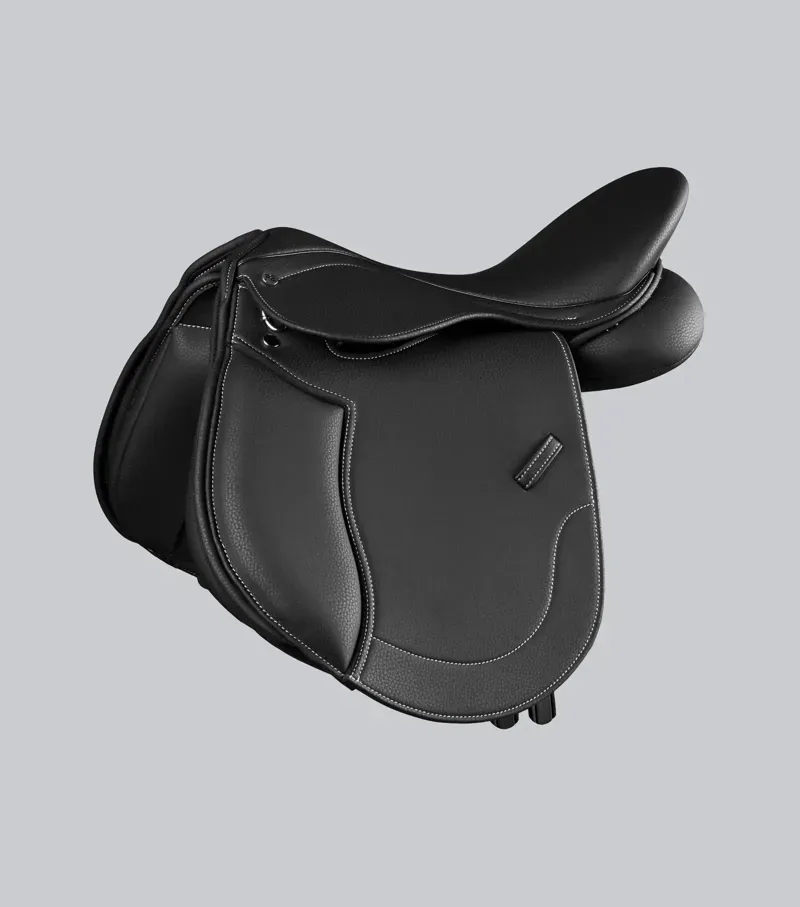 Premier Equine 15.5 inch Biarritz Synthetic Pony GP/Jump Saddle in Black