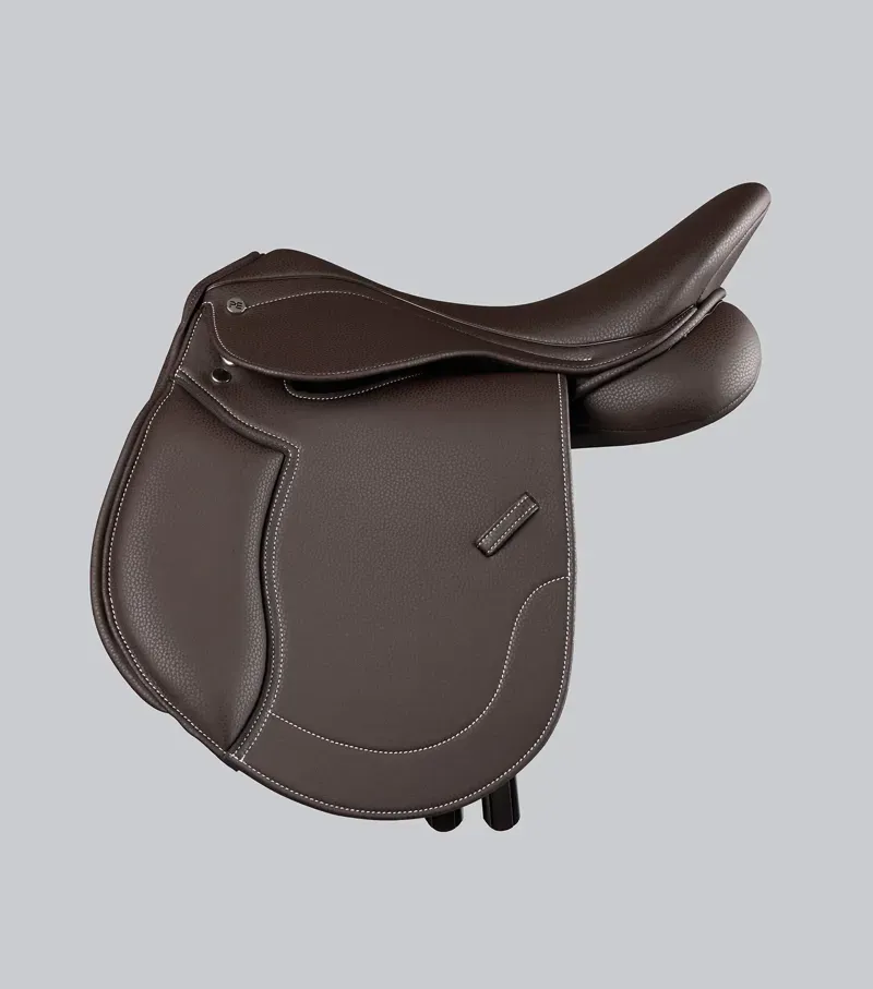 Premier Equine 15.5 inch Biarritz Synthetic Pony GP/Jump Saddle in Dark Havana