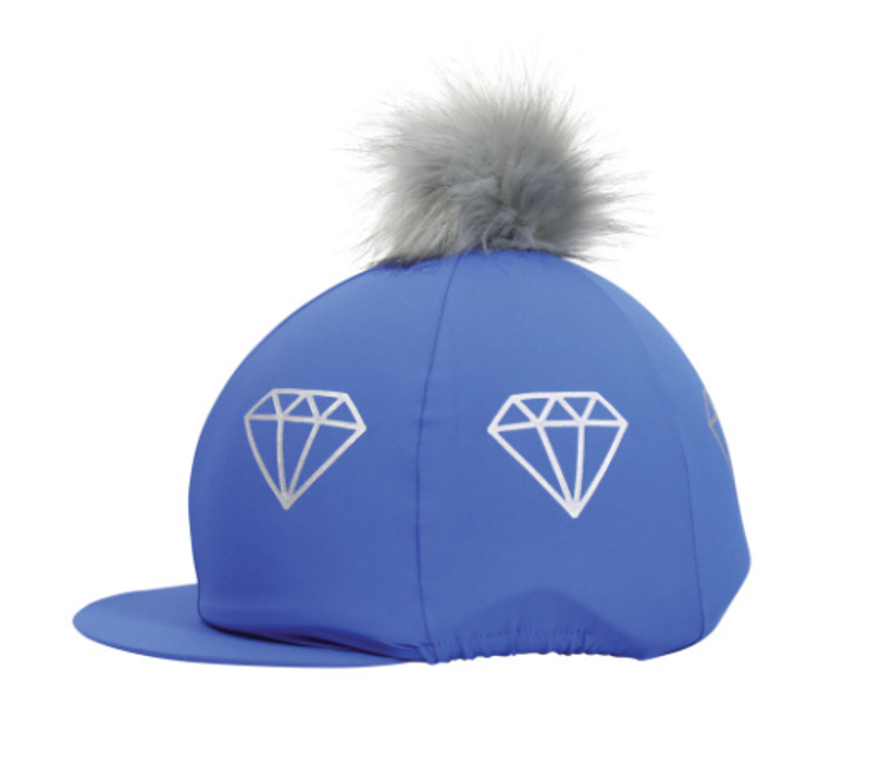 Hy Equestrian Diamonds Hat Cover in Electric Blue/Grey