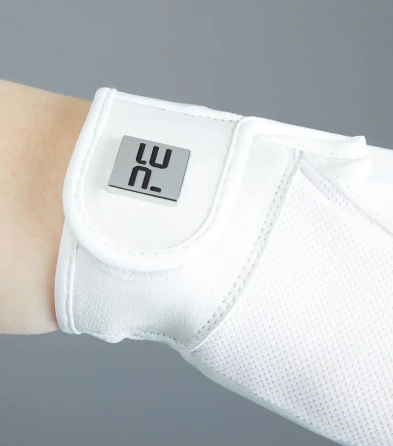 Premier Equine Bordoni Leather Mesh Riding Gloves in White-1