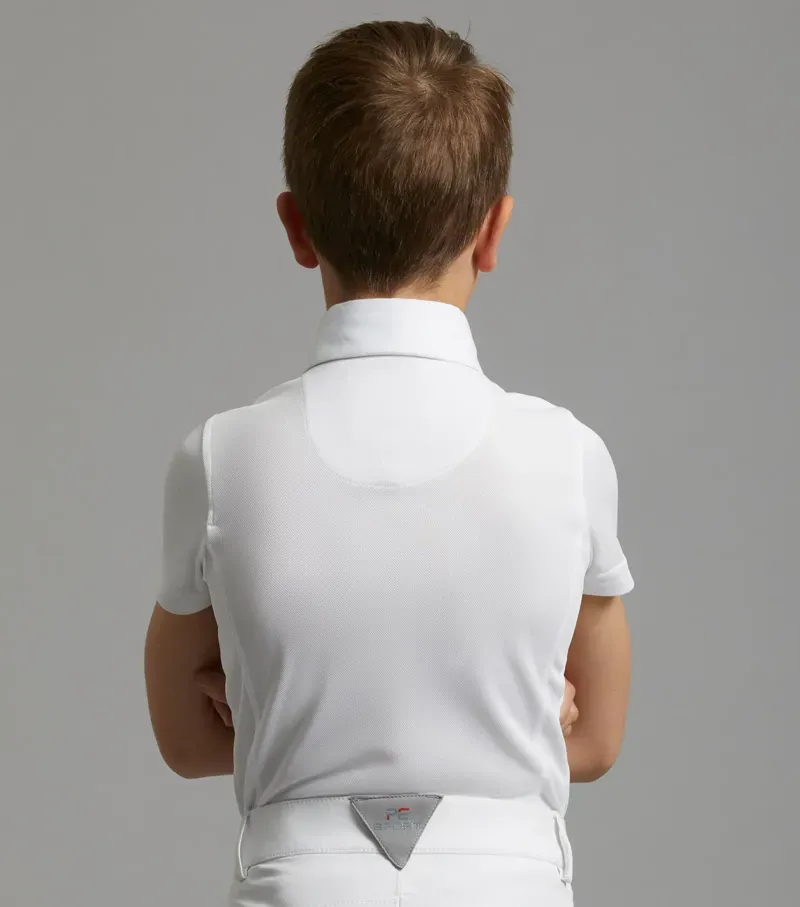 Premier Equine Boy's Mini Antonio Short Sleeve Show Shirt in White-2