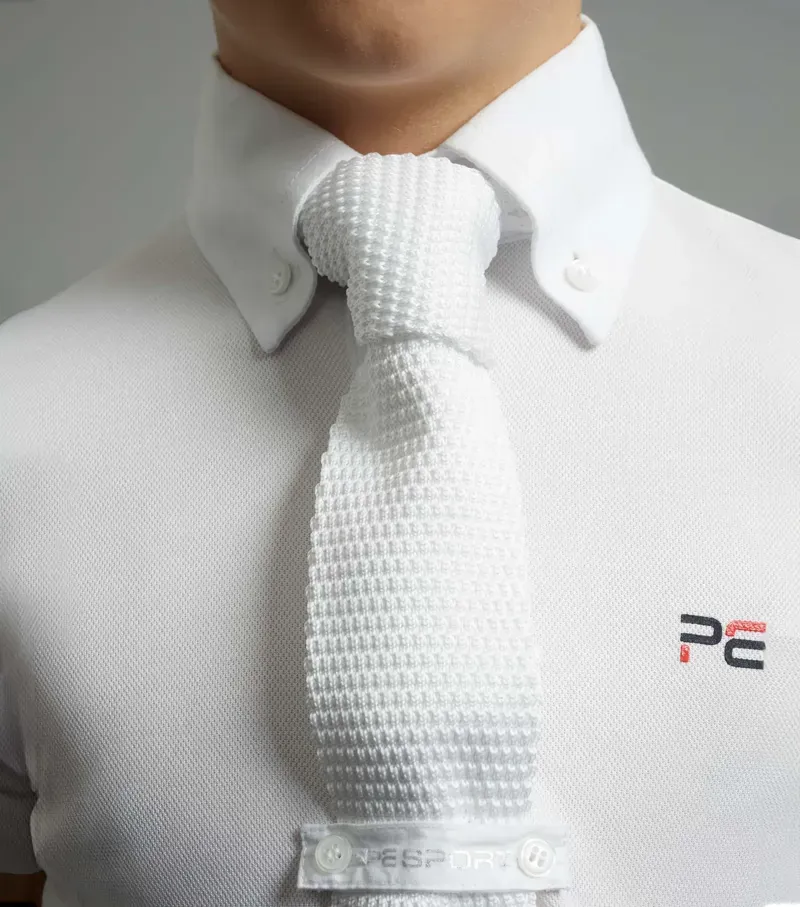 Premier Equine Boy's Mini Antonio Short Sleeve Show Shirt in White-3