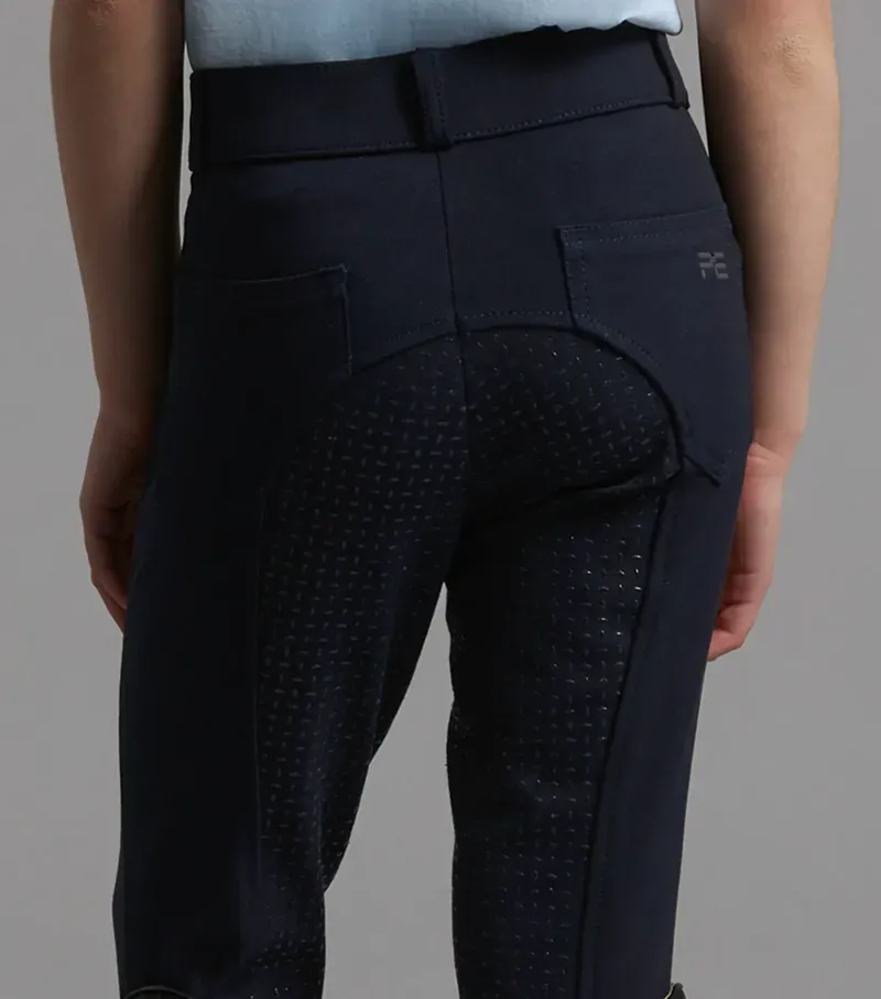 Premier Equine Girls Brava Full Seat Gel Riding Breeches in Navy-2