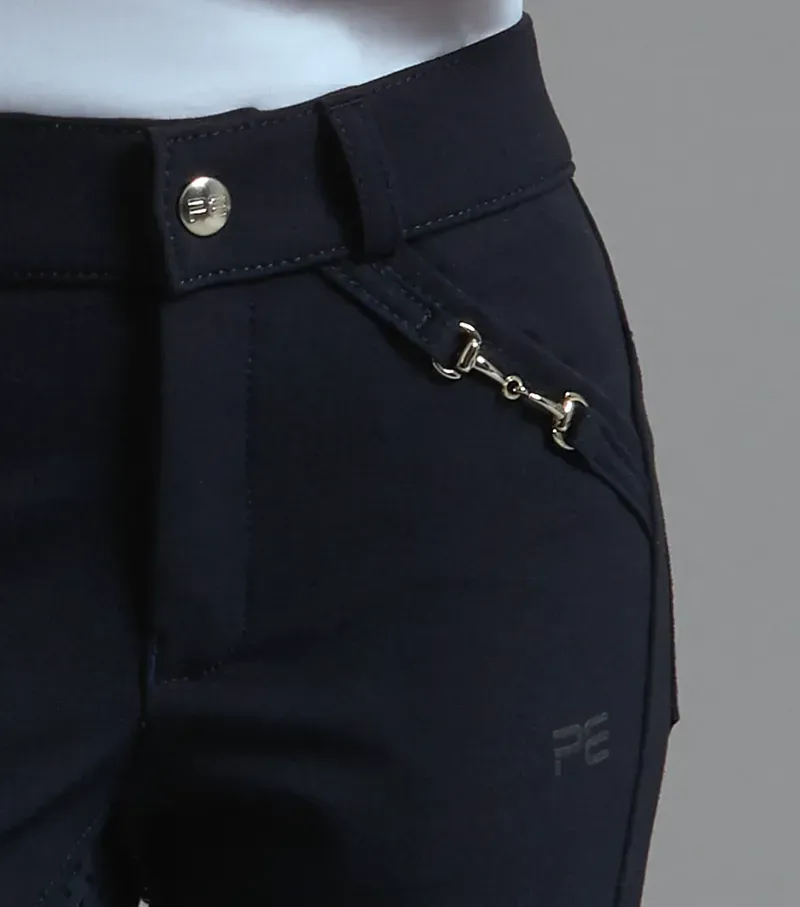 Premier Equine Girls Brava Full Seat Gel Riding Breeches in Navy-3